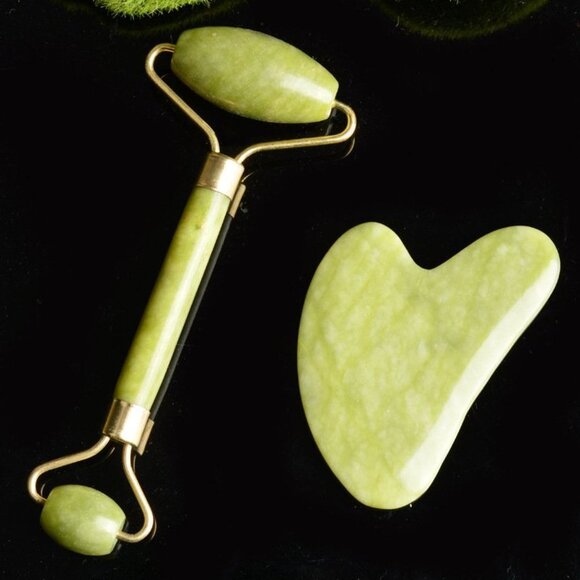 Faux Jade Face Roller + Gua Sha Tool - Picture 2 of 4